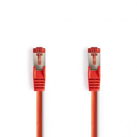 Câble Réseau Cat 6 S/FTP | RJ45 Mâle - RJ45 Mâle | 15 m | Touche rouge