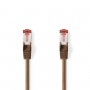 Câble Réseau Cat 6 S/FTP | RJ45 Mâle - RJ45 Mâle | 7,5 m | Brun