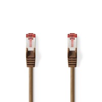Câble Réseau Cat 6 S/FTP | RJ45 Mâle - RJ45 Mâle | 7,5 m | Brun