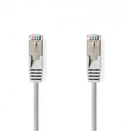 Lot de 20 : Câble Réseau CAT6a SF/UTP | RJ45 Mâle | RJ45 Mâle | 7,5 m | Gris