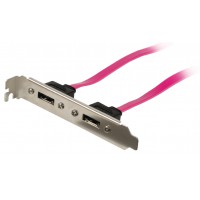 Câble SATA 3 Gb Interne 2x SATA 7 broches Femelle - 2x SATA 7-Pin SupPort 0.50 m Rouge
