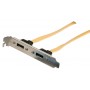 Cable SATA 6 Gb Interne 2x SATA 7 broches Femelle - 2x SATA 7-Pin SupPort 0.50 m Jaune