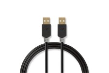 Câble USB 2.0 | A Mâle - A Mâle | 2,0 m | Anthracite