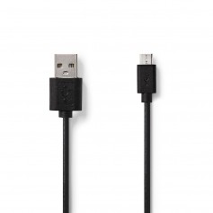 Câble USB 2.0 | A Mâle - Micro B Mâle | 2,0 m | Noir