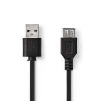 Lot de 50 : Câble USB 2.0 | A Mâle - USB A Femelle | 2,0 m | Noir