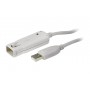 Cable USB 2.0 Extension AM - AF Active USB A Mâle - USB A Femelle 12 m Ivoire