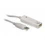 Cable USB 2.0 Extension AM - AF Active USB A Mâle - USB A Femelle 12 m Ivoire