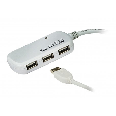 Cable USB 2.0 Extension AM - AF Active USB A Mâle - USB Hub 4x 12 m Ivoire