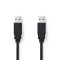 Câble USB 2.0 plat | A Mâle - A Mâle | 1,0 m | Noir