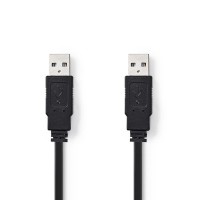Câble USB 2.0 plat | A Mâle - A Mâle | 1,0 m | Noir
