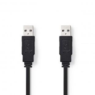 Câble USB 2.0 plat | A Mâle - A Mâle | 1,0 m | Noir