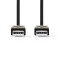 Câble USB 2.0 plat | A Mâle - A Mâle | 1,0 m | Noir