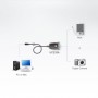 Câble USB 2.0 USB A Mâle - SUB-D 9p Mâle Ronde 100 cm Argent