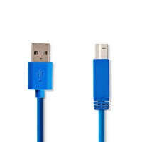Câble USB 3.0 | A Mâle - B Mâle | 2,0 m | Bleu