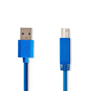 Câble USB 3.0 | A Mâle - B Mâle | 2,0 m | Bleu