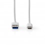 Câble USB 3.1 (Gen2) | USB-C™ Mâle vers A Mâle | 1,0 m | Blanc