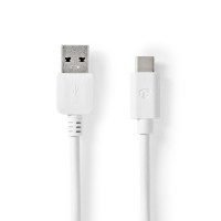 Câble USB 3.1 | USB-C Mâle vers A Mâle | 2,0 m | Blanc