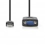 Convertisseur | USB A mâle vers RS232 mâle | USB 2.0 | Câble de 0,9 m
