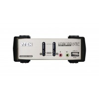 2-Port KVM Switch Noir/Argent