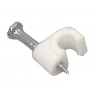 Lot de 100 : Clips Serre-Câbles Agrafe 4 - 6 mm Blanc