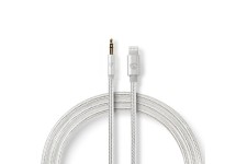 Câble Adaptateur pour Casque d'écoute Apple Lightning | Mâle 8 broches Apple Lightning vers Mâle 3,5 mm | 1,00 m | Aluminium