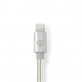 Câble Adaptateur pour Casque d'écoute Apple Lightning | Mâle 8 broches Apple Lightning vers Mâle 3,5 mm | 1,00 m | Aluminium