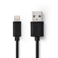 Câble de Charge et de Synchronisation | Apple Lightning - USB A Mâle | 1,0 m | Noir