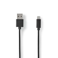 Câble de Charge et de Synchronisation | Apple Lightning Mâle à 8 Broches - USB A Mâle | 1,0 m | Noir