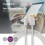 Câble de Synchronisation et de Charge | 1,0 m Plaqué Or | USB-A Mâle vers Câble Lightning Mâle 8 Broches | Compatible avec les A