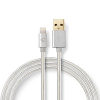 Câble de Synchronisation et de Charge | 3,0 m Plaqué Or | USB-A Mâle vers Câble Lightning Mâle 8 Broches | Compatible avec les A