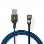 Câble de Synchronisation et de Charge |USB-A Mâle vers Apple Lightning 8 broches Mâle | Connecteur pour jeux 180° | 1,0 m | Rond