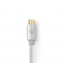 Câble de Synchronisation et de Charge USB 2.0 | 2,0 m Plaqué Or | Câble USB-A Mâle vers Micro USB-B Mâle | Pour Connecter Smartp