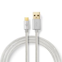 Câble de Synchronisation, de Charge et de Prise en Charge AV USB 2.0 | 2,0 m Plaqué Or | USB-C™ Mâle vers USB-A Mâle | Pour Conn