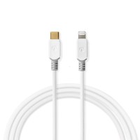 Câble Lightning Apple | Mâle à 8 broches Lightning Apple vers USB-C | 1,00 m | Blanc