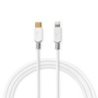 Câble Lightning Apple | Mâle à 8 broches Lightning Apple vers USB-C | 2,00 m | Blanc