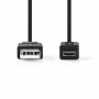 Câble USB 2.0 | A Mâle - Micro A Mâle | 2,0 m | Noir