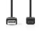 Câble USB 2.0 | A Mâle - Micro B Mâle | 1,0 m | Noir
