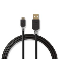 Câble USB 2.0 | A Mâle - Micro B Mâle | 2,0 m | Anthracite