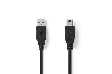 Câble USB 2.0 | A Mâle - Mini Mâle à 5 Broches | 1,0 m | Noir