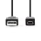 Câble USB 2.0 | A Mâle - Mini Mâle à 5 Broches | 1,0 m | Noir