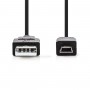 Câble USB 2.0 | A Mâle - Mini Mâle à 5 Broches | 3,0 m | Noir