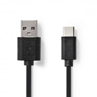 Câble USB 2.0 | Type-C Mâle - A Mâle | 0,1 m | Noir