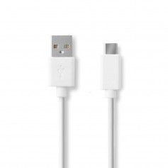 Câble USB 2.0 | Type-C Mâle - A Mâle | 1,0 m | Blanc