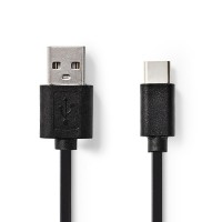 Câble USB 2.0 | Type-C Mâle vers A Mâle | 2,0 m | Noir