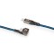 Câble USB 2.0 | Type-C™ mâle - Type-C™ mâle | connecteur pour jeu 180° | 1,0 m | rond | tressé | Noir-bleu