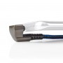 Câble USB 2.0 |Type-C™ mâle vers Type-C™ mâle | connecteur pour jeu 180° | 2,0 m | rond | tressé | Noir-bleu