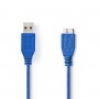 Câble USB 3.0 | A Mâle - Micro B Mâle | 0,5 m | Bleu