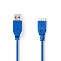 Câble USB 3.0 | A Mâle - Micro B Mâle | 1,0 m | Bleu