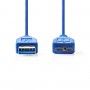 Câble USB 3.0 | A Mâle - Micro B Mâle | 1,0 m | Bleu
