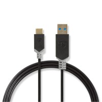 Câble USB 3.1 | Type-C Mâle - A Mâle | 1,0 m | Anthracite